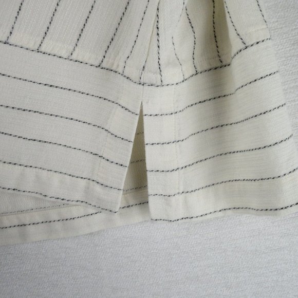 Eileen Fisher Stripe Bateau Neck Top In Ecru Size M R18SVQ - Picture 3 of 9